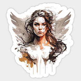 Woman Beauty Portrait Fantasy Painting Wild Life Adventure Sticker